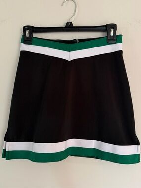 Varsity Spirit Cheerleading Skirt Black Kelly Green Girls 12